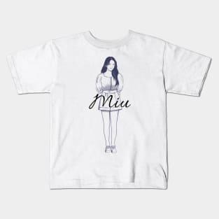 Lineart asian woman Kids T-Shirt